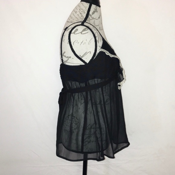 FIRE - LOS ANGELES | Lace Trim Sheer Tie-Back Cami - Picture 2 of 8